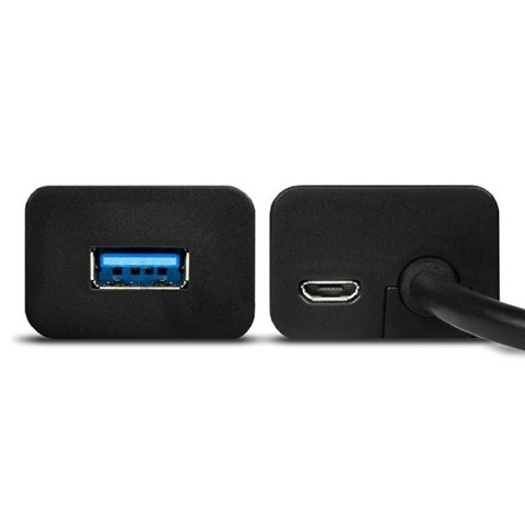 HUE-S2B Hub 4-portowy USB 3.2 Gen 1 charging hub, 30cm kabel, microUSB dodatkowe zasilanie AXAGON