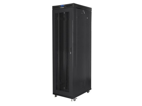 Szafa stojąca Rack 19 cali 47U 800x1000mm, drzwi perforowane LCD (FLAT PACK) czarna Lanberg