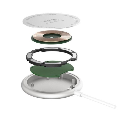MagSpot Wireless Charger Aluminiowa ładowarka indukcyjna MagSafe 15W Srebrna CRONG