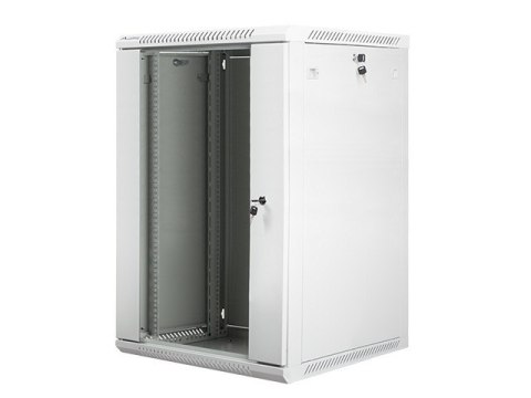 Szafa instalacyjna wisząca 19 18U 600X600mm szara (drzwi szklane) Lanberg