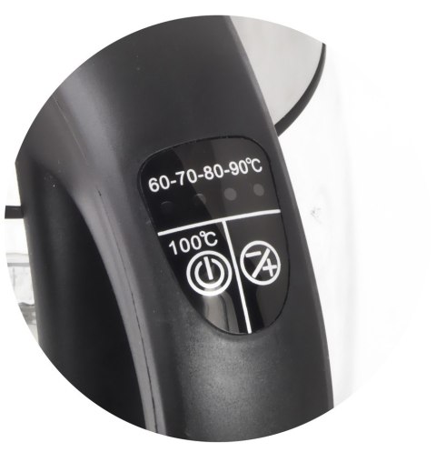 Czajnik elektryczny szklany Seine 1.7L czarny z podświetleniem LED i regulacją temperatury Esperanza