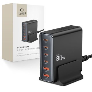 Stacja ładująca do urządzeń 4x USB-C 2x USB-A 80W Tech-Protect