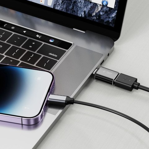 Adapter przejściówka iPhone Lightning (męski) - USB-A (żeński) OTG - czarny Tech-Protect
