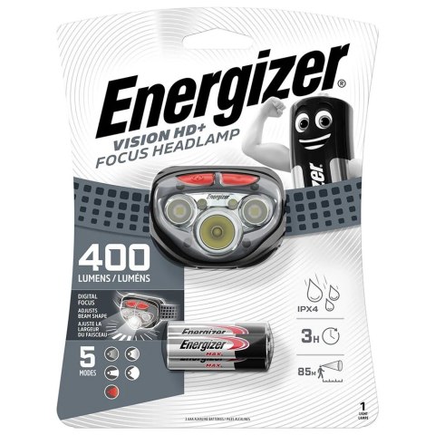 Latarka czołowa VISION FOCUS 400 lumenów 35h pracy na baterii Energizer