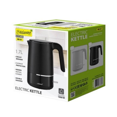 Czajnik elektryczny 1,7l 1800W MR-037-BLACK Feel-Maestro
