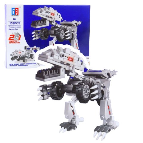 Klocki Konstrukcyjne Dinozaur Auto 2w1 105-132 el. Mix LEAN TOYS
