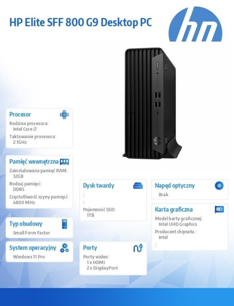 Komputer Elite 800 SFF G9 i7-14700 1TB/32GB/W11P C61RGET HP Inc.