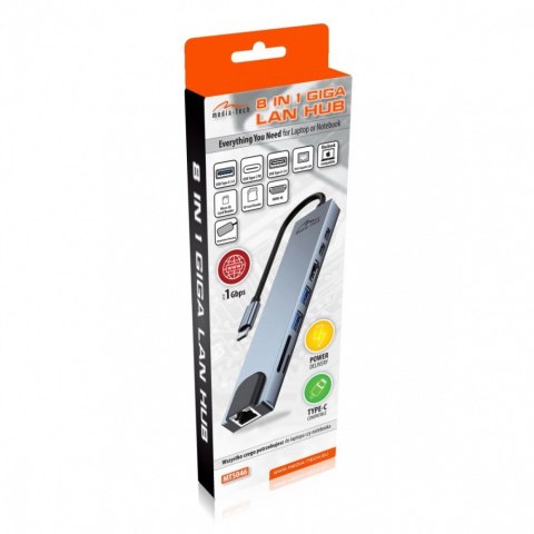 Stacja dokująca 8 IN 1 GIGA LAN HUB MT5046 Media-Tech
