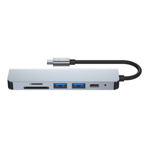 6w1 HUB rozdzielacz USB-C na USB-A USB-C HDMI micro SD / TF / SD - szary Tech-Protect