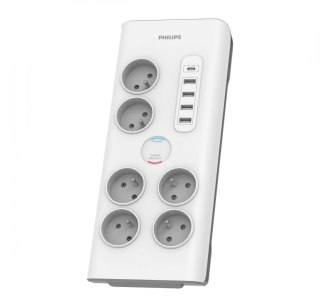 Listwa antyprzepięciowa 6 gniazd AC Fr 40W, 2 m Philips