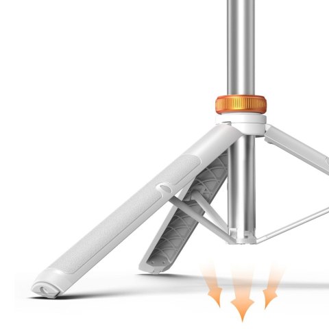 Selfie stick kijek do zdjęć Bluetooth z tripodem pilotem i głowicą 180 do 148cm - biały Tech-Protect