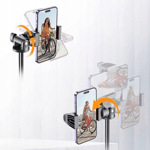 Selfie stick kijek do zdjęć Bluetooth z tripodem pilotem i głowicą 180 do 148cm - biały Tech-Protect