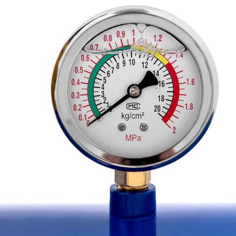 Inflator zbiornik ciśnieniowy do pompowania kół opon z manometrem 6-8 bar 38.5 l MSW