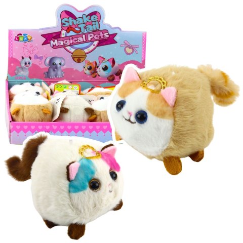 Pluszowy Kotek Maskotka Z Kręcącym Ogonkiem Brązowo-Biały LEAN Toys