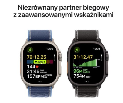 Watch Ultra 3 GPS + Cellular koperta 49 mm z tytanu w kolorze czarnym, opaska Trail w kolorze czarnym/węgla drzewnego - rozmiar  Apple