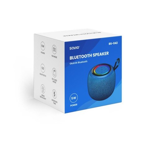 Głośnik bezprzewodowy Bluetooth 5W, BS-042, Niebieski Savio