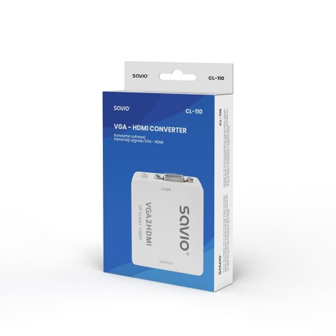 Konwerter/Adapter VGA - HDMI Full HD/1080p 60Hz, CL-110 Savio