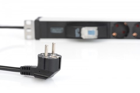 Listwa zasilająca PDU 19" Rack, 6x gniazdo schuko, 2.0m, 1x wtyk unischuko, 16A, wyłącznik nadprądowy, Profil aluminiowy Digitus