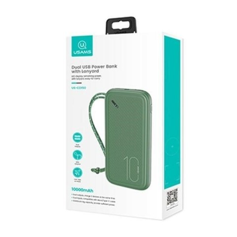 Powerbank PB56 10000mAh 2xUSB Zielony USAMS