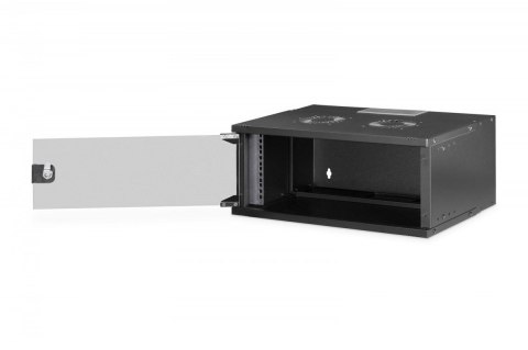 Szafa sieciowa wisząca 19" 4U, SOHO PRO 240 x 540 x 400 mm, nośność 60kg, drzwi szyba, niezłożona, Czarna Digitus
