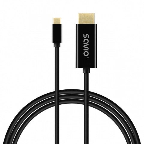 Kabel USB-C do HDMI CL-190 30Hz, 1m plastik Savio