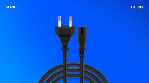 Kabel zasilający 2pin, 5m, CL-185 Savio