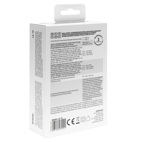 Ładowarka sieciowa 20W LA-12 Savio