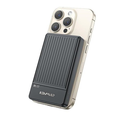 Powerbank indykcyjny MagSafe 10000mAh 22,5W Czarny AWEI