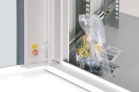 Szafa sieciowa wisząca Dynamic 19" 12U rack 607x600x450mm, drzwi szyba, szara, niezłożona, 60kg Digitus