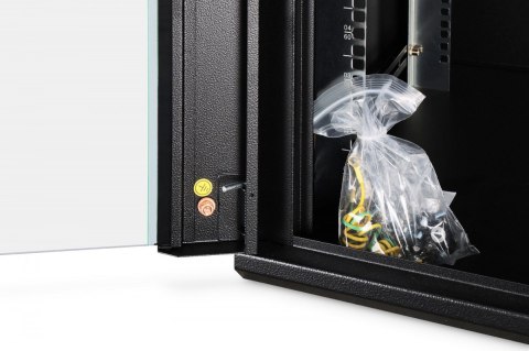 Szafa sieciowa wisząca Dynamic 19" 12U rack 607x600x600mm, drzwi szyba, czarna, niezłożona, 60kg Digitus