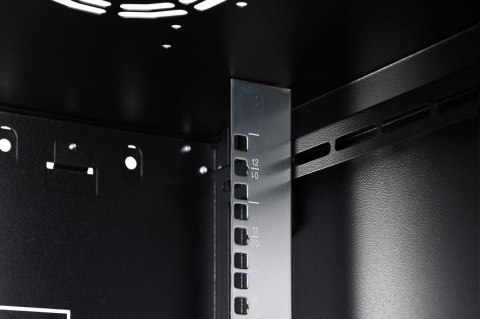 Szafa sieciowa wisząca Dynamic 19" 12U rack 607x600x600mm, drzwi szyba, czarna, niezłożona, 60kg Digitus