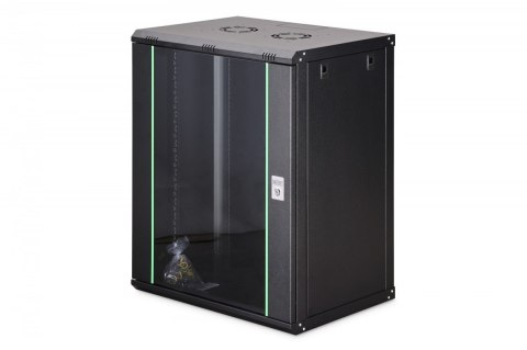 Szafa sieciowa wisząca Dynamic 19" 16U rack 785x600x450mm, drzwi szyba, czarna, niezłożona, 60kg Digitus