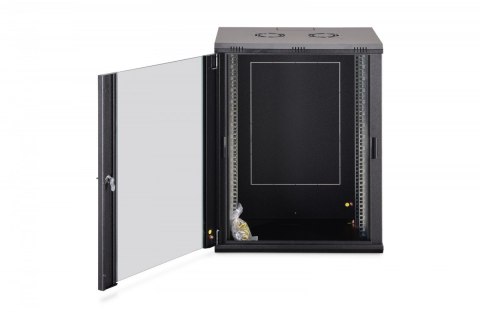 Szafa sieciowa wisząca Dynamic 19" 16U rack 785x600x450mm, drzwi szyba, czarna, niezłożona, 60kg Digitus