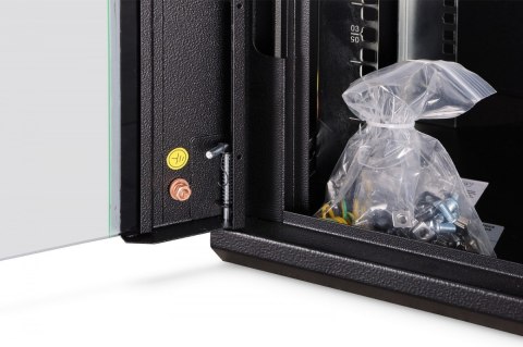 Szafa sieciowa wisząca Dynamic 19" 7U rack 385x600x450mm, drzwi szyba, czarna, niezłożona, 60kg Digitus