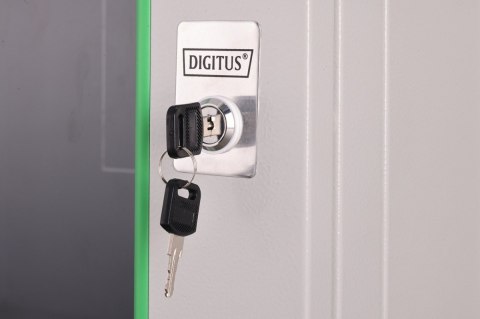 Szafa sieciowa wisząca Dynamic 19" 9U rack 474x600x450mm, drzwi szyba, szara, niezłożona, 60kg Digitus