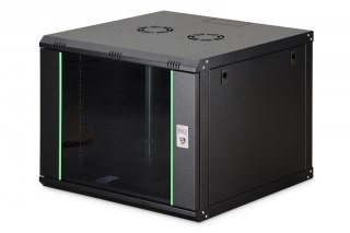 Szafa sieciowa wisząca Dynamic 19" 9U rack 474x600x600mm, drzwi szyba, czarna, niezłożona, 60kg Digitus