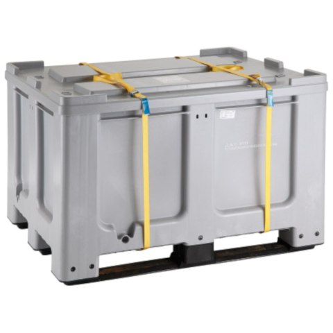 Skrzyniopaleta skrzynia kontener 610L z paletą i pokrywą 120x100x76 cm UN ADR Europlast Austria