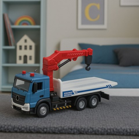 Ciężarówka Laweta Z Holownikiem Metalowa Kabina Światła Dźwięki LEAN Toys