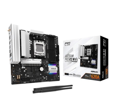 Płyta główna A620AM PRO RS WIFI AM5 4DDR5 HDMI/DP M.2 mATX ASRock