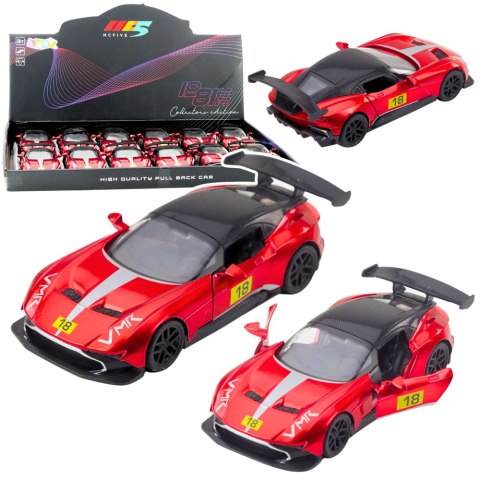 Samochód Wyścigowy Sportowy Metalowy Napęd Otwierane Drzwi Czerwony 1:32 LEAN TOYS