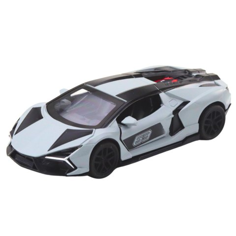 Samochód Wyścigowy Sportowy Metalowy Napęd Otwierane Drzwi Szary 1:32 LEAN TOYS