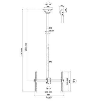 Uchwyt do monitora/TV CL35-440BL16L 37-70 cali 50kg Neomounts