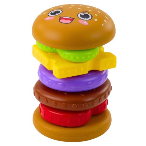 Układanka Piramida Hamburger Dla Dzieci Kolorowy 7 el. LEAN TOYS