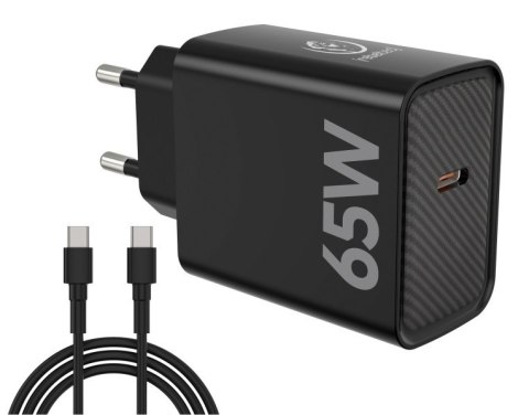 Zasilacz PD65W USB-C uniwersalny do notebooków, smartfonów, tabletów, power banków oraz innych urządzeń z gniazdem zasilającym U Rebeltec