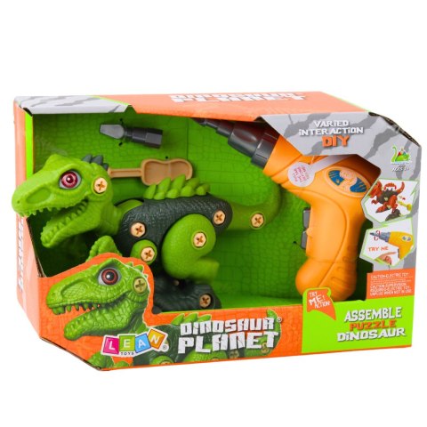 Dinozaur Do Rozkręcania Skręcania Zielony Wiertarka DIY LEAN Toys