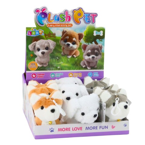 Pluszowy Piesek Z Kręcącym Ogonkiem Brelok Zawieszka LEAN Toys