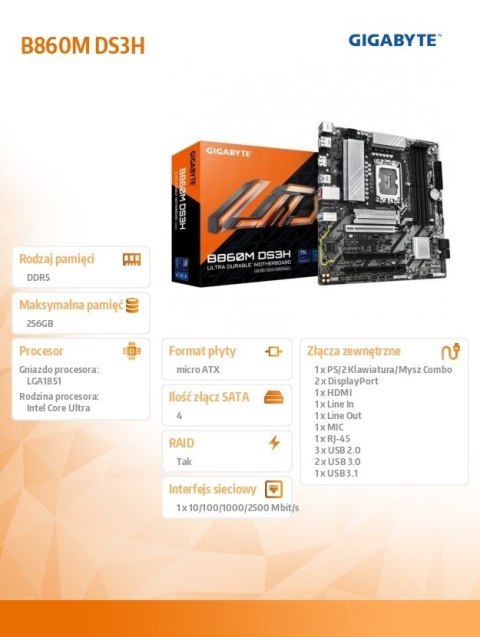 Płyta główna B860M DS3H Gigabyte