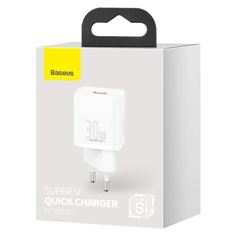 Super szybka ładowarka sieciowa Si 1C USB-C 30W PD QC biały BASEUS