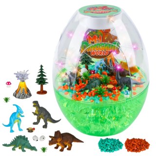 Zestaw Kreatywny Terrarium z Dinozaurami Lampka Nocna Sterowanie Głosem DIY LEAN Toys
