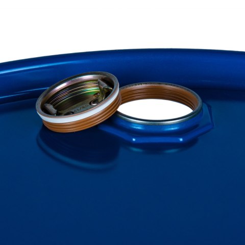 Beczka stalowa metalowa ISO OH zdejmowane wieko 2 otwory 2'' i 3/4'' lakierowana 210L Beczkopol